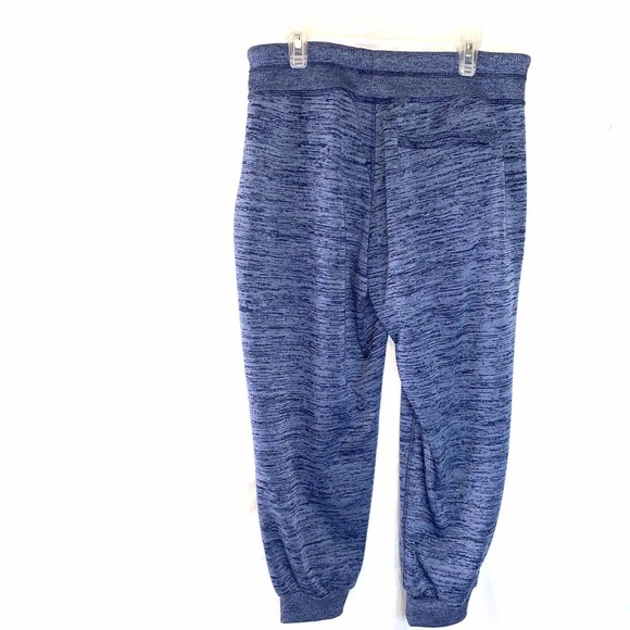 Athleta Joggers Women’s Medium Cropped Ribbed Cuff Blue Space Dye Side Pockets - Picture 2 of 9